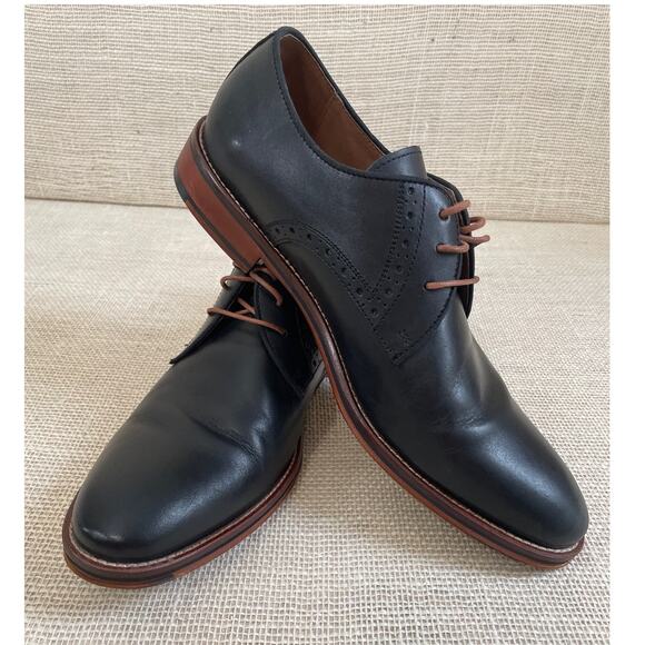 Johnston & Murphy Conrad Plain Toe Derby Black Tie Up Shoes 20-2235, Size 9.5 - Picture 1 of 10